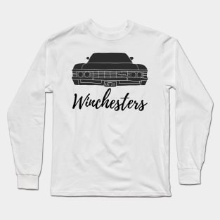 winchesters with baby impala '67 supernatural Long Sleeve T-Shirt